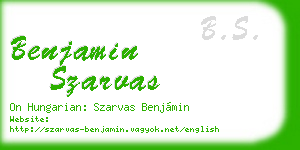 benjamin szarvas business card